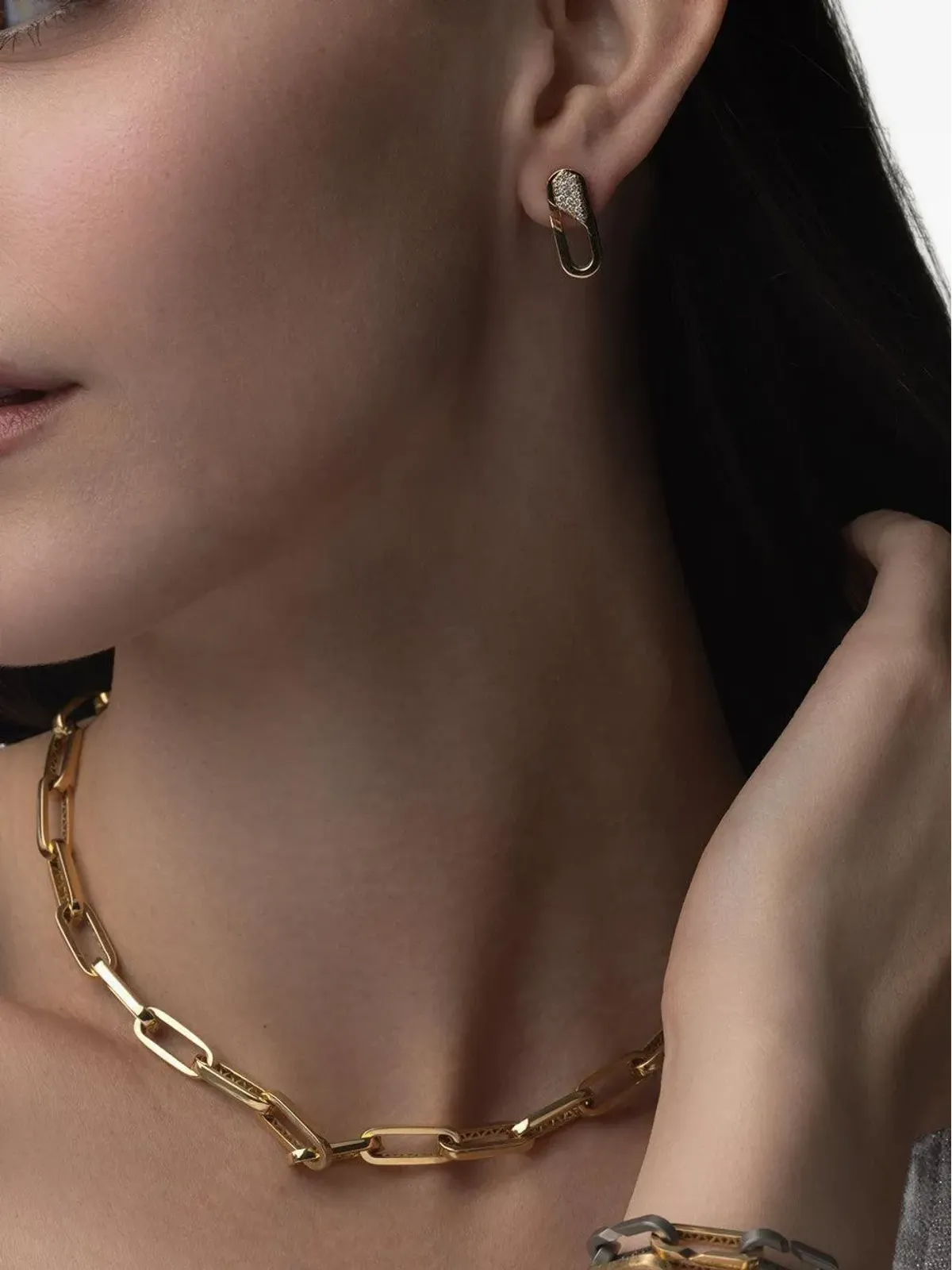 Bizzotto Gioielli 18ktイエローゴールド リンクペーパークリップネックレス - 画像3