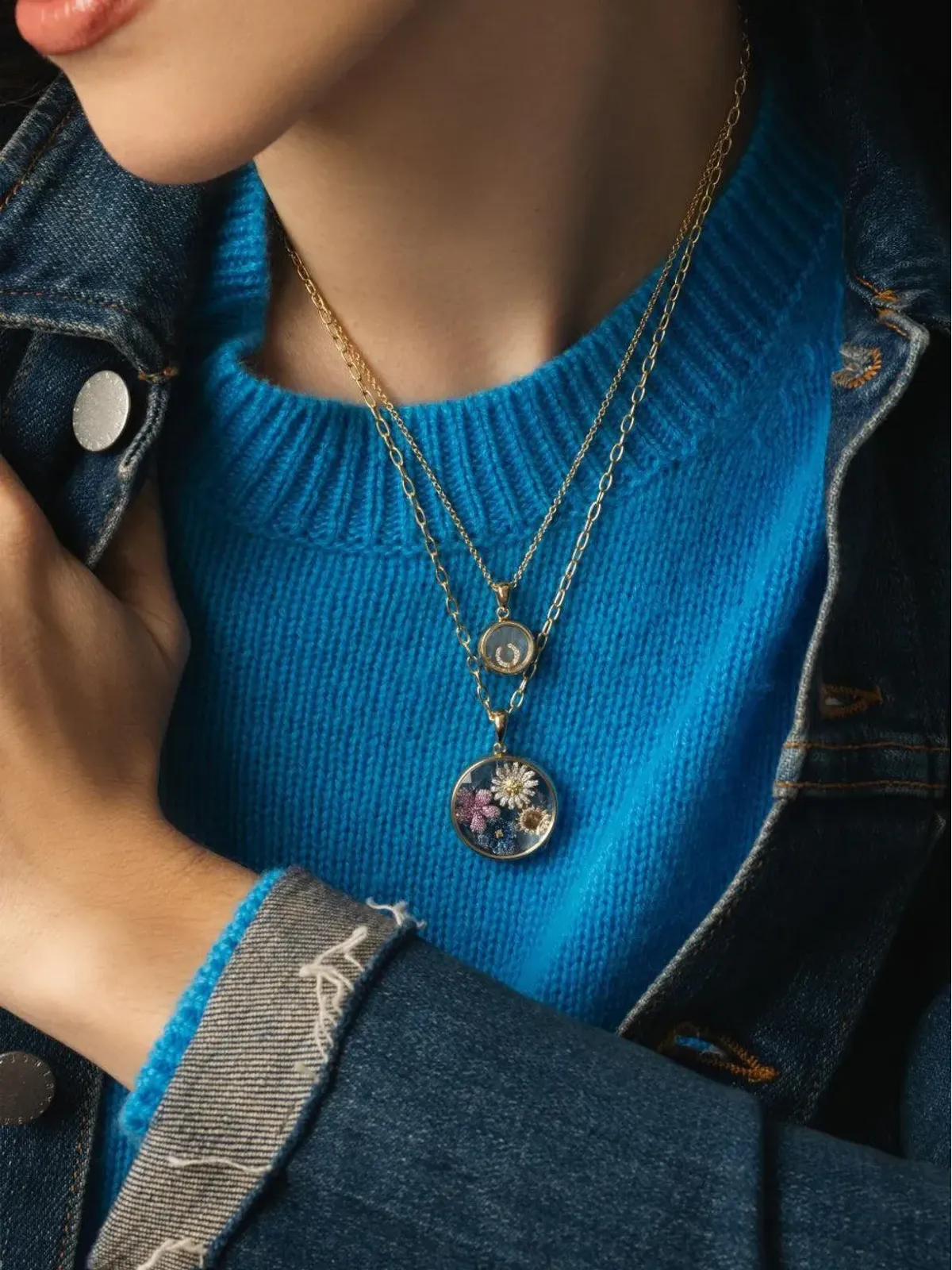 Loquet ブルーミング・ブロッサム サファイア ネックレス チャーム - 画像3