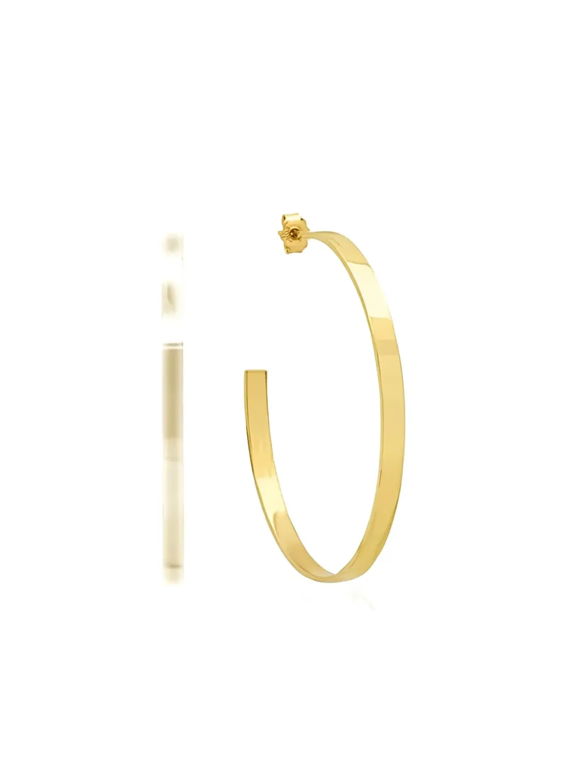 Jennifer Meyer 18K イエローゴールド フラットフープピアス - 画像2