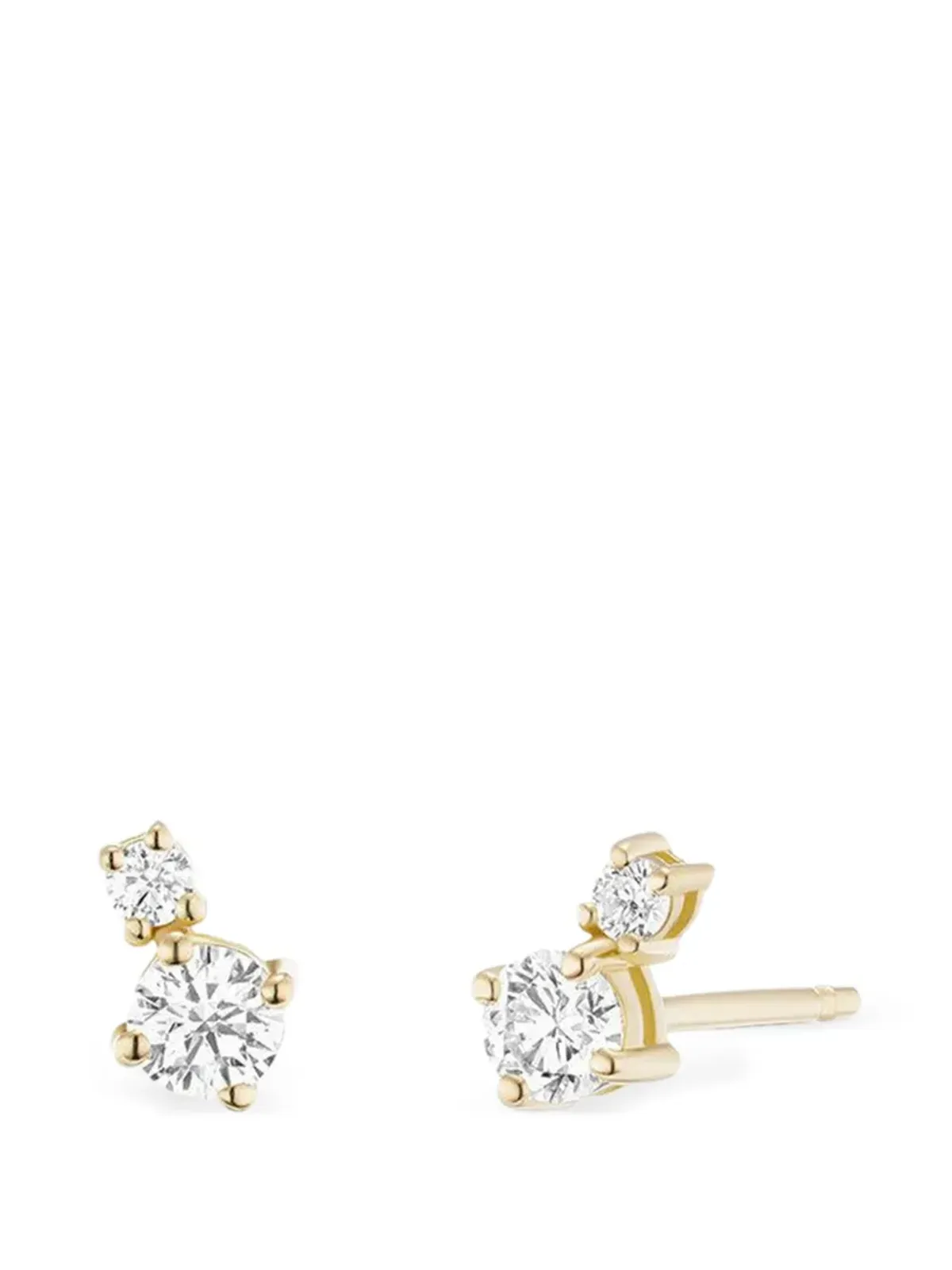 Melissa Kaye 18Kイエローゴールド ダイヤモンド ダブルスタッド ピアス - 画像3