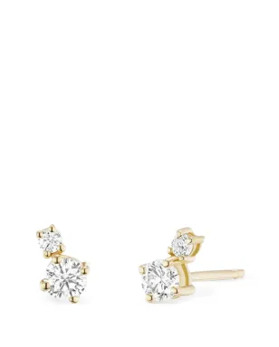 Melissa Kaye 18Kイエローゴールド ダイヤモンド ダブルスタッド ピアス - サムネイル3