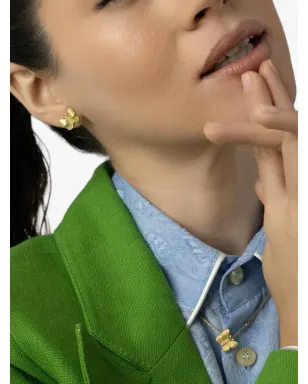 Tanya Farah 18Kイエローゴールド 小さな蝶モチーフ ダイヤモンドイヤリング - サムネイル4