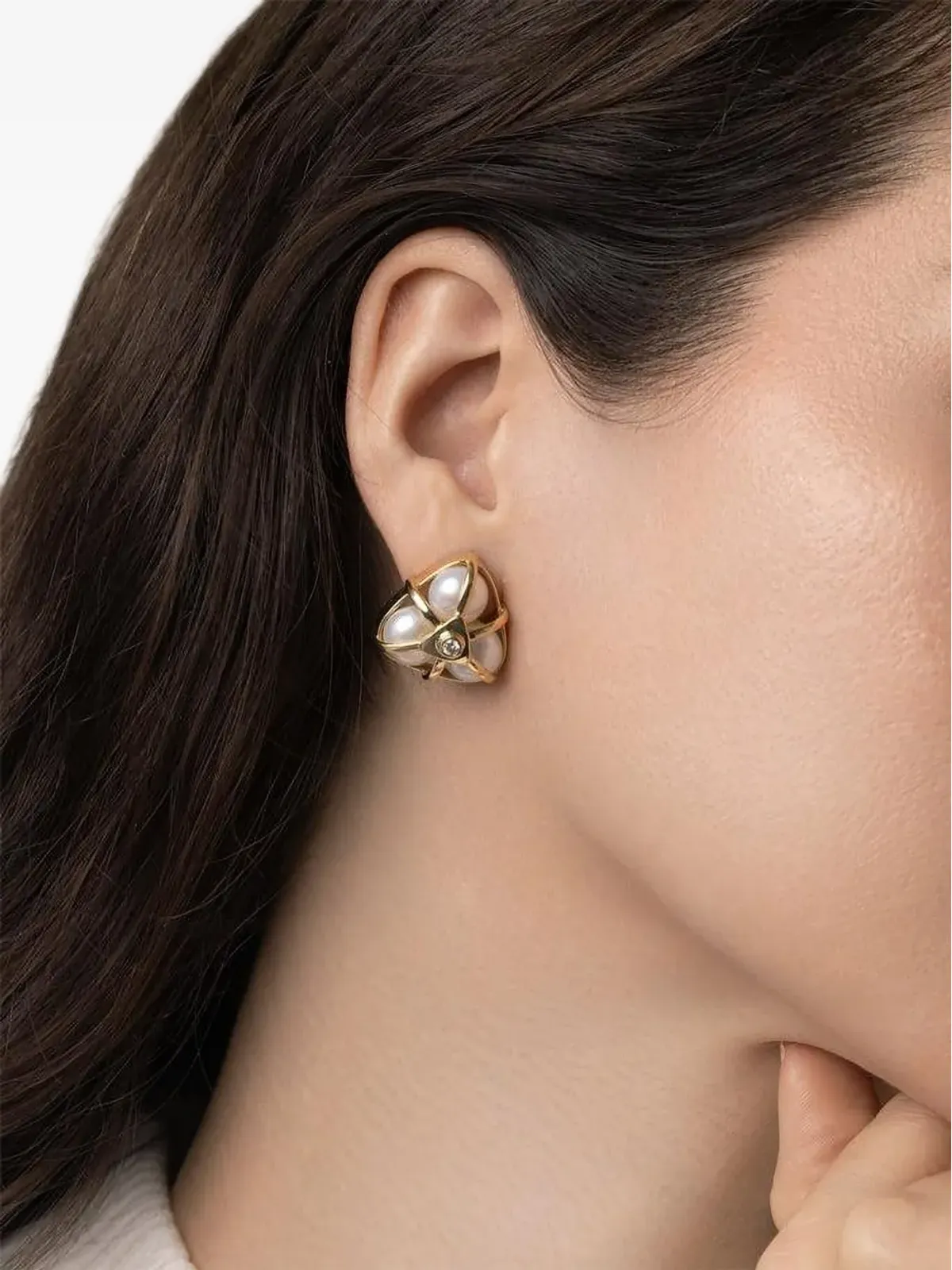 DENISE CASSOU 18K イエローゴールド ダイヤモンド イヤリング - 画像2