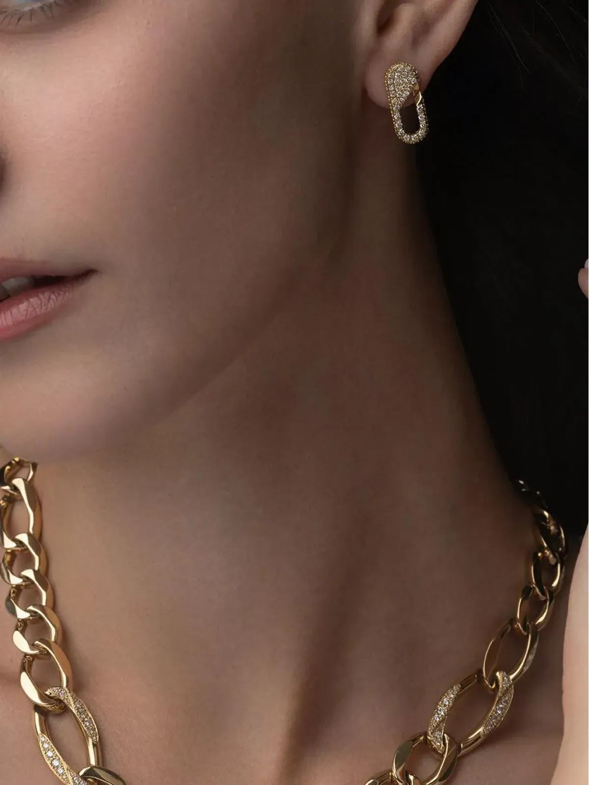 Bizzotto Gioielli 18K イエローゴールド ダイヤモンド リンク イヤリング - 画像5