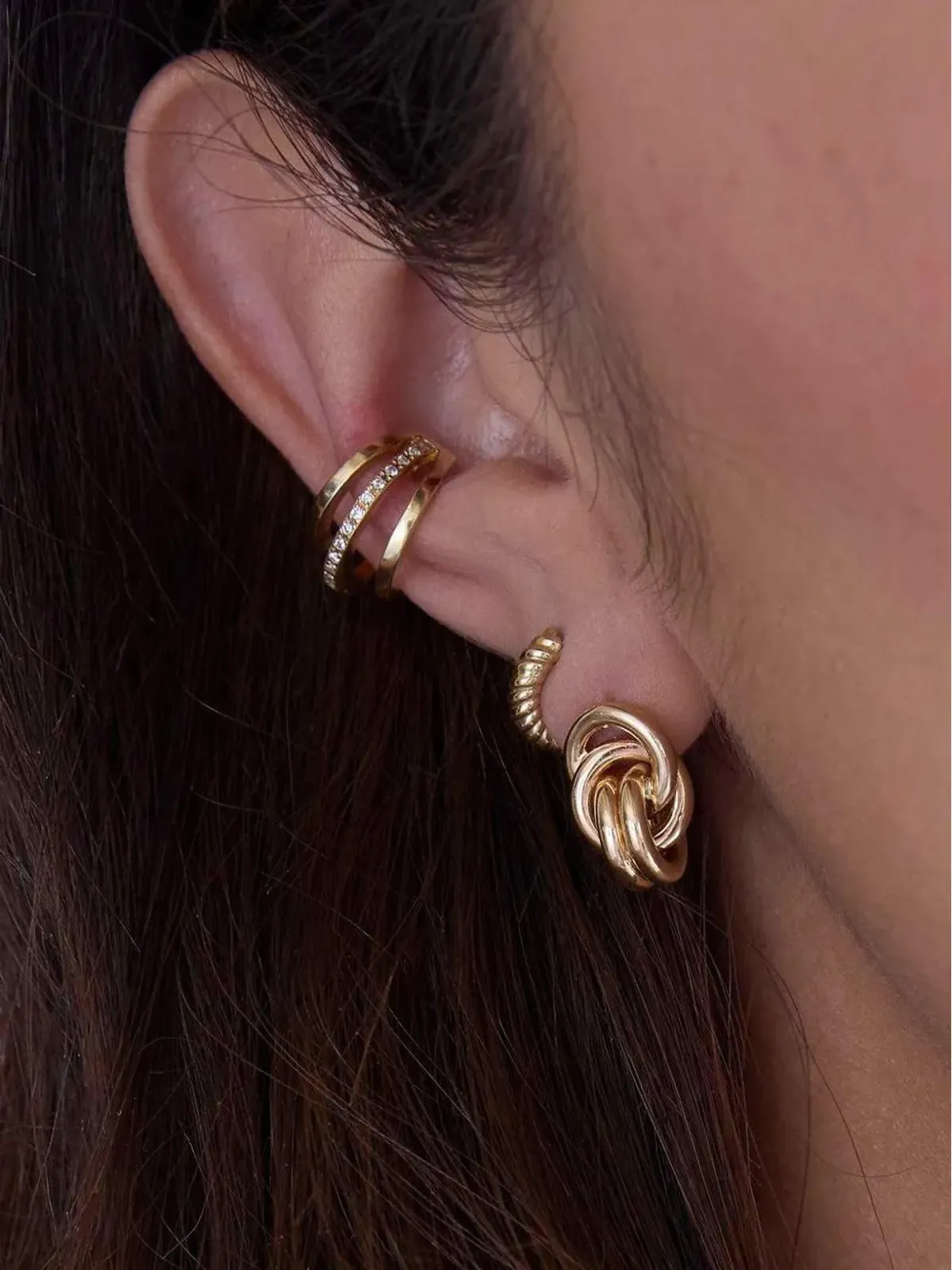 Zoë Chicco 14K yellow gold large Link Knot earrings - 画像1
