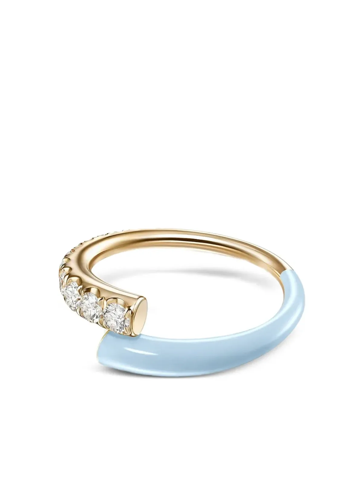 Melissa Kaye 18K yellow gold Pastel Blue Lola Diamond ring - 画像2