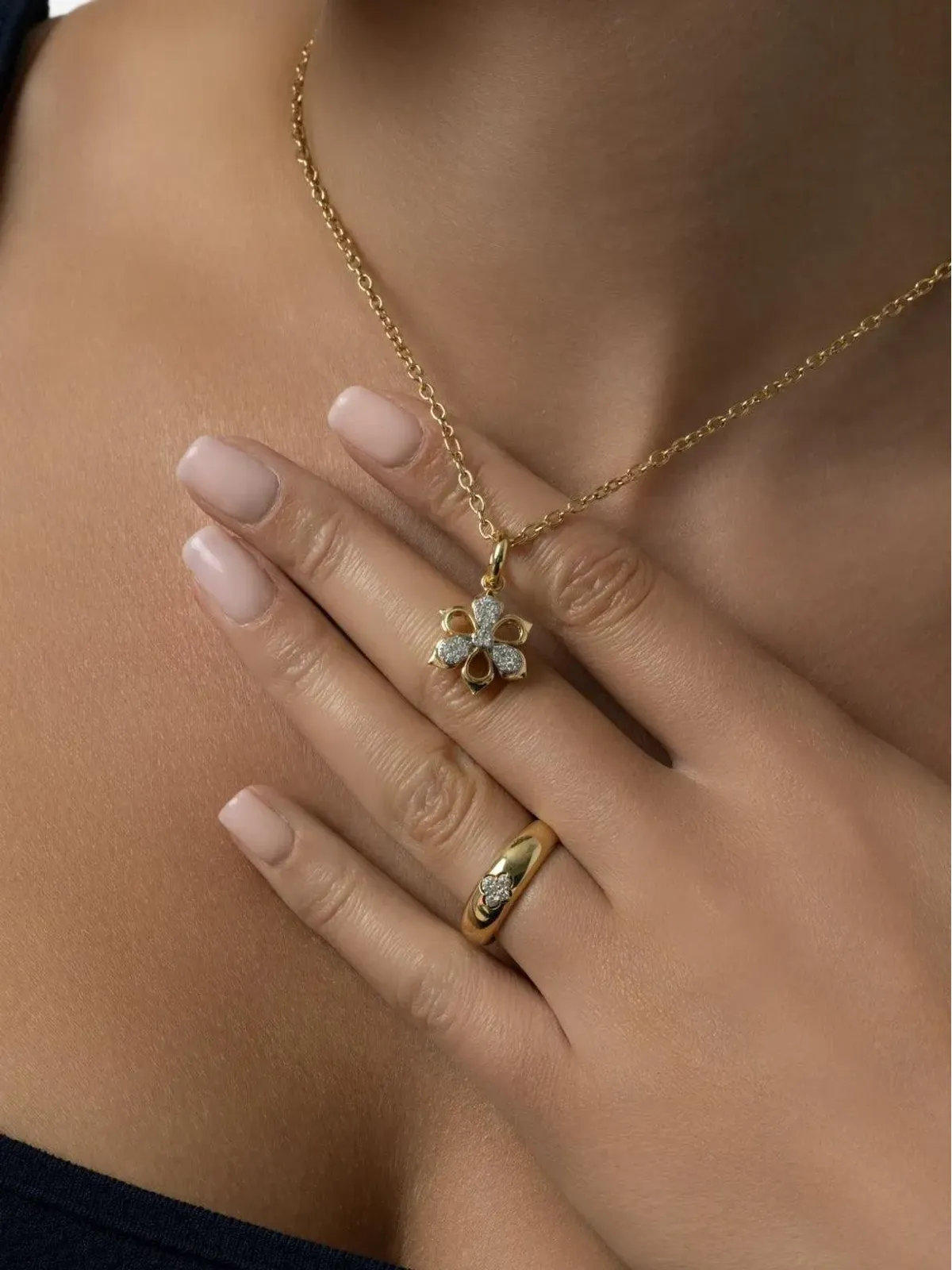 Sara Weinstock 18K yellow gold Lierre diamond pendant charm - 画像4