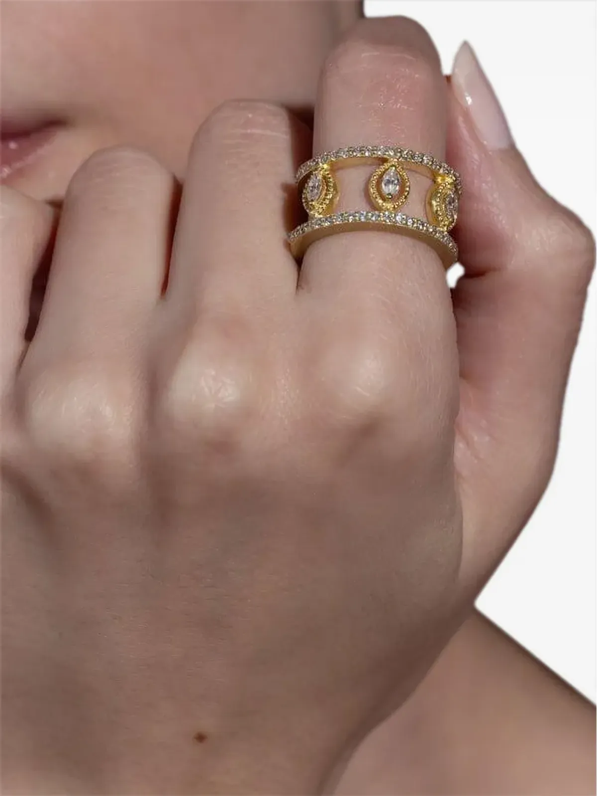 Tanya Farah 18K イエローゴールド ダイヤモンドリング - 画像2
