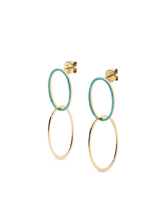 DEVON WOODHILL DEVON WOODHILL Yellow Gold Turquoise Double Circle Earringsの商品画像