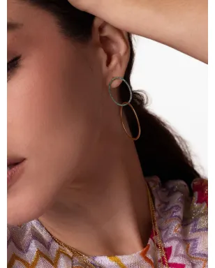 DEVON WOODHILL Yellow Gold Turquoise Double Circle Earrings - サムネイル4
