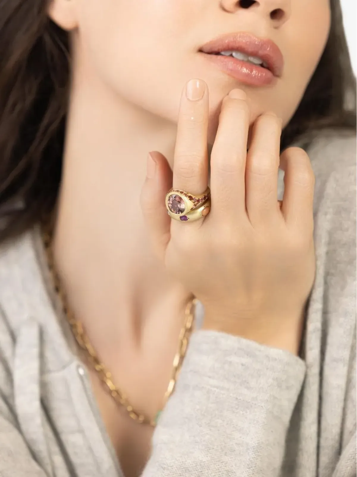 Jenna Blake ジプシー・マルチストーン・リング - 画像3