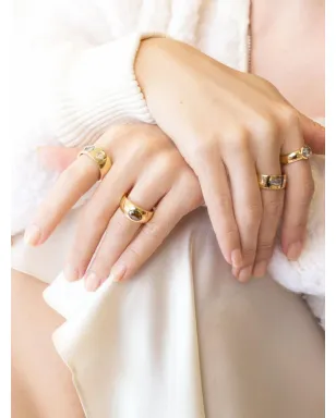 NIMO WITH LOVE 18Kイエローゴールド ラスティック ダイヤモンド リング - サムネイル2