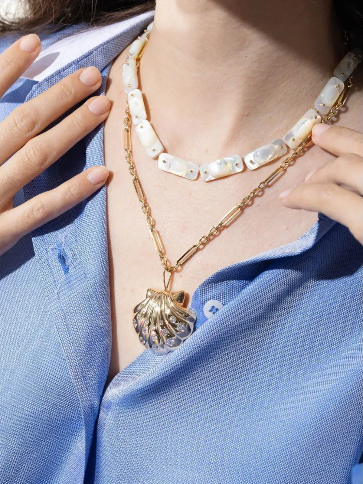 Ten Thousand Things ストーンタイルパールネックレス - 画像4