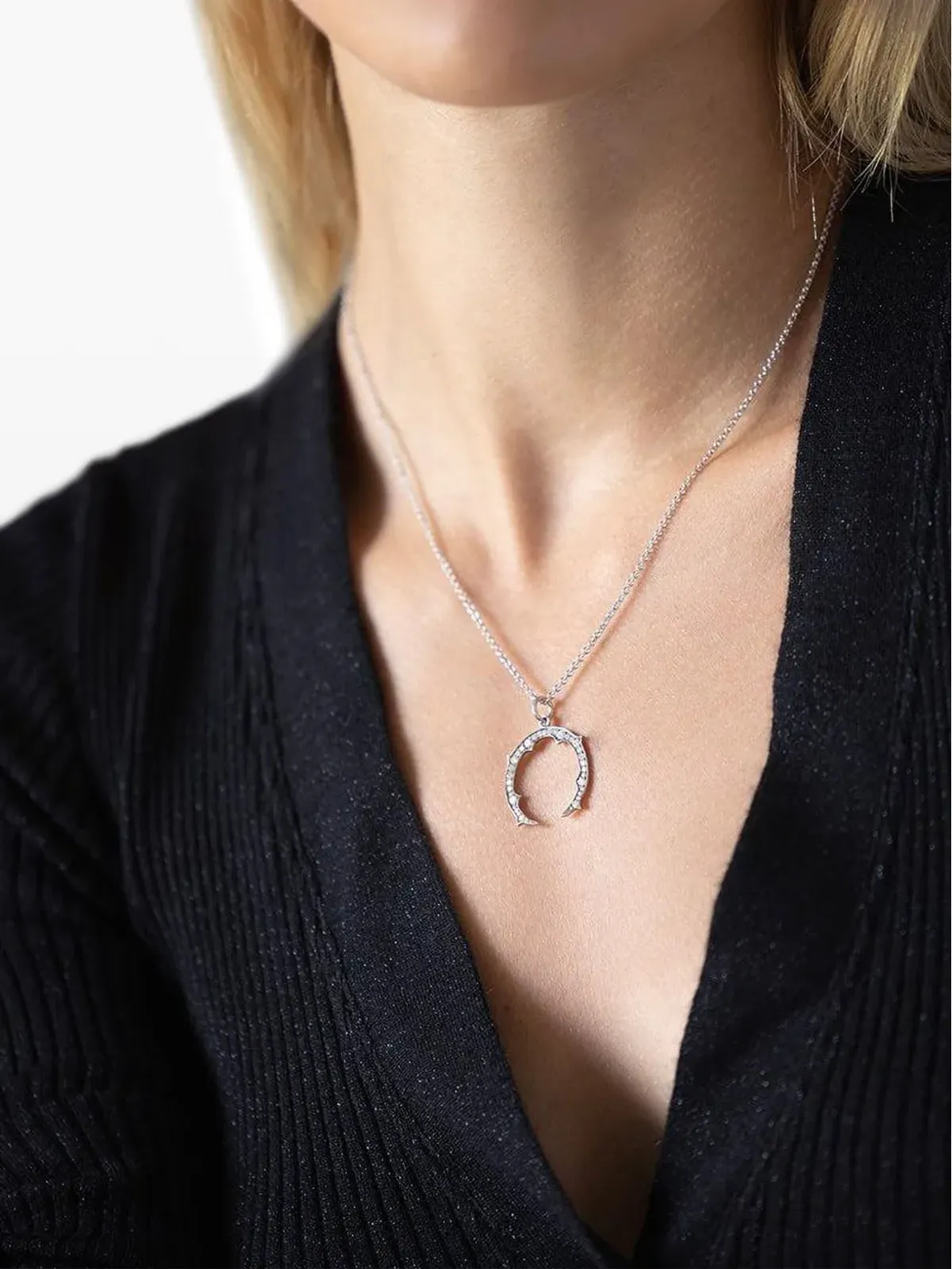 Sylva & Cie 18Kホワイトゴールドダイヤモンドネックレス - 画像2