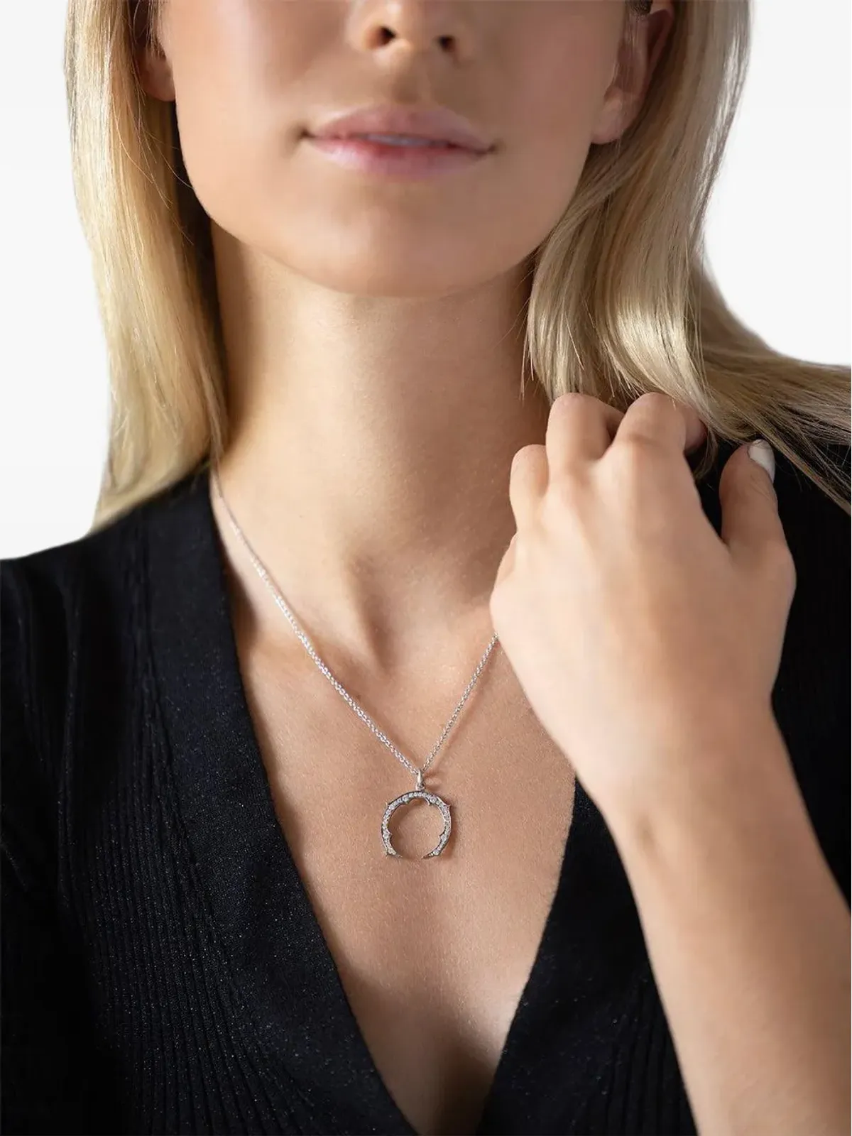Sylva & Cie 18Kホワイトゴールドダイヤモンドネックレス - 画像3