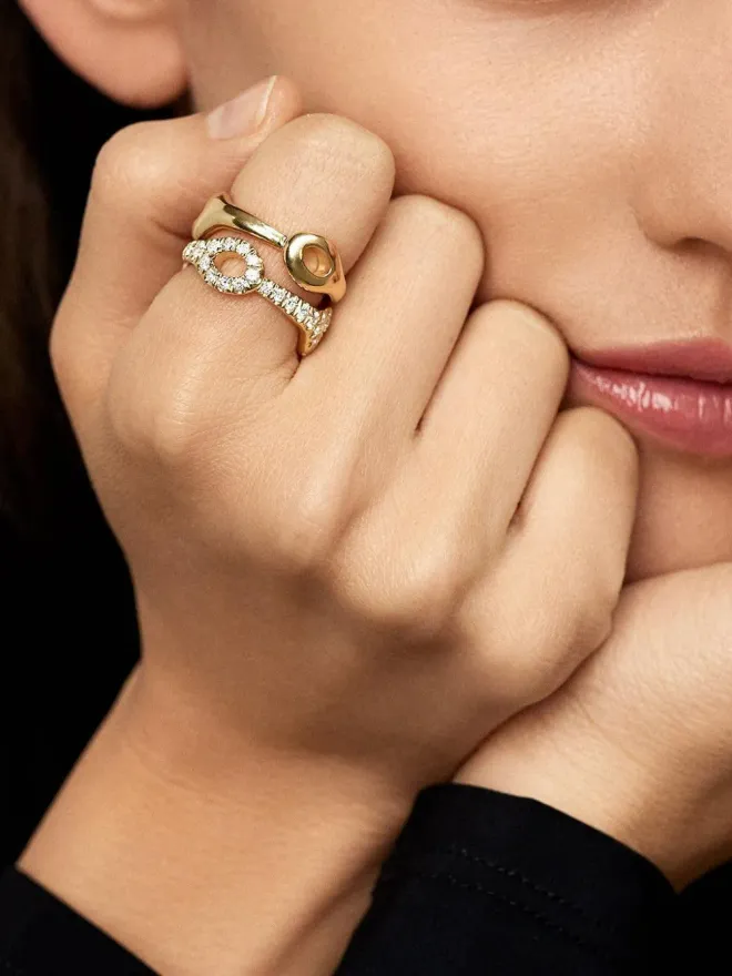 Melissa Kaye Melissa Kaye 18K イエローゴールド ミディアム ダイヤモンド Lola リングの商品画像