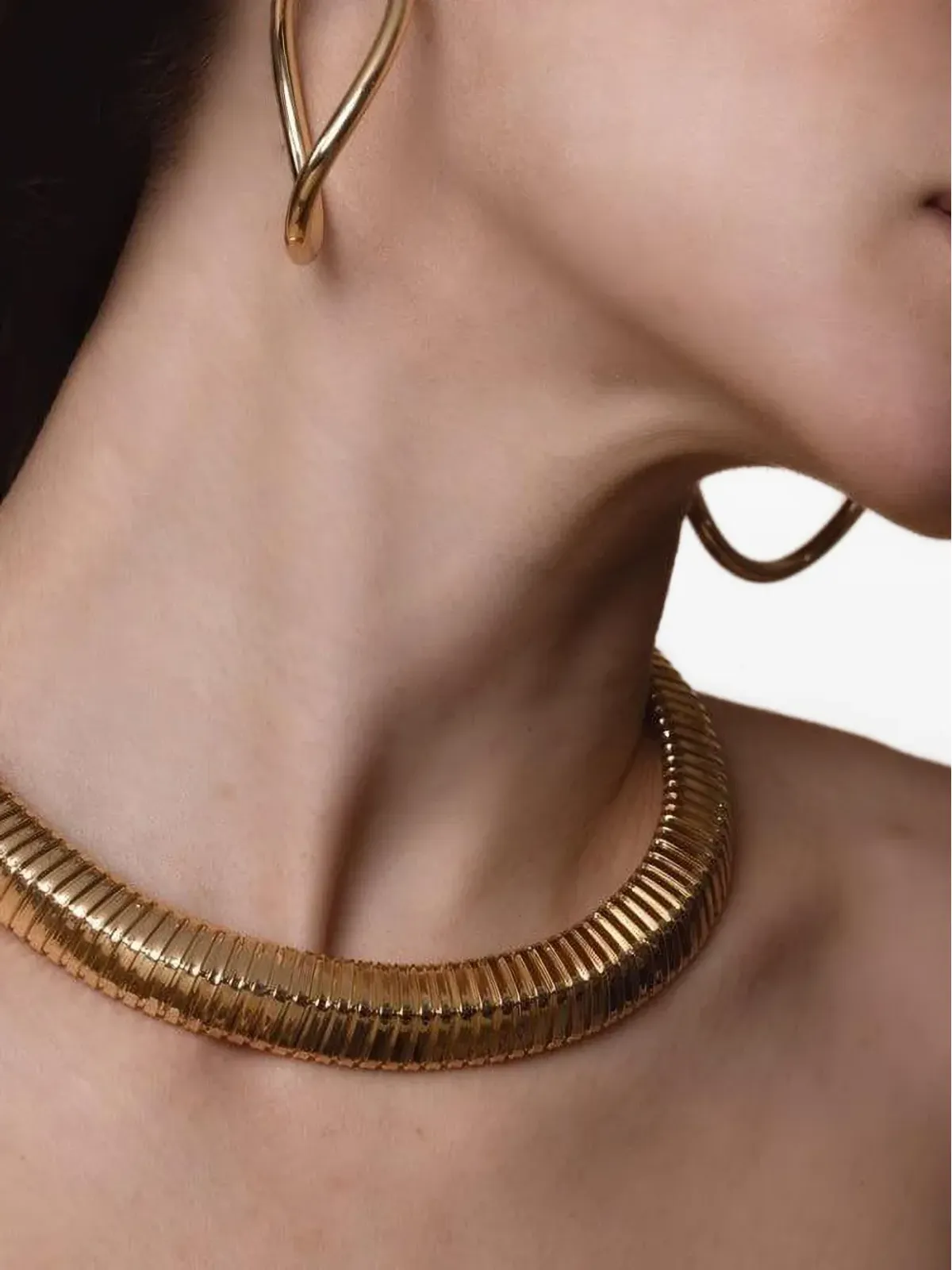 Sidney Garber 18K イエローゴールド カーブド オパール フープ ピアス - 画像2