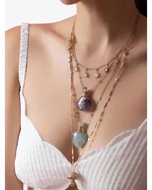 Jacquie Aiche ローズゴールド 14K アクアマリン ポーションボトル ネックレス - サムネイル2