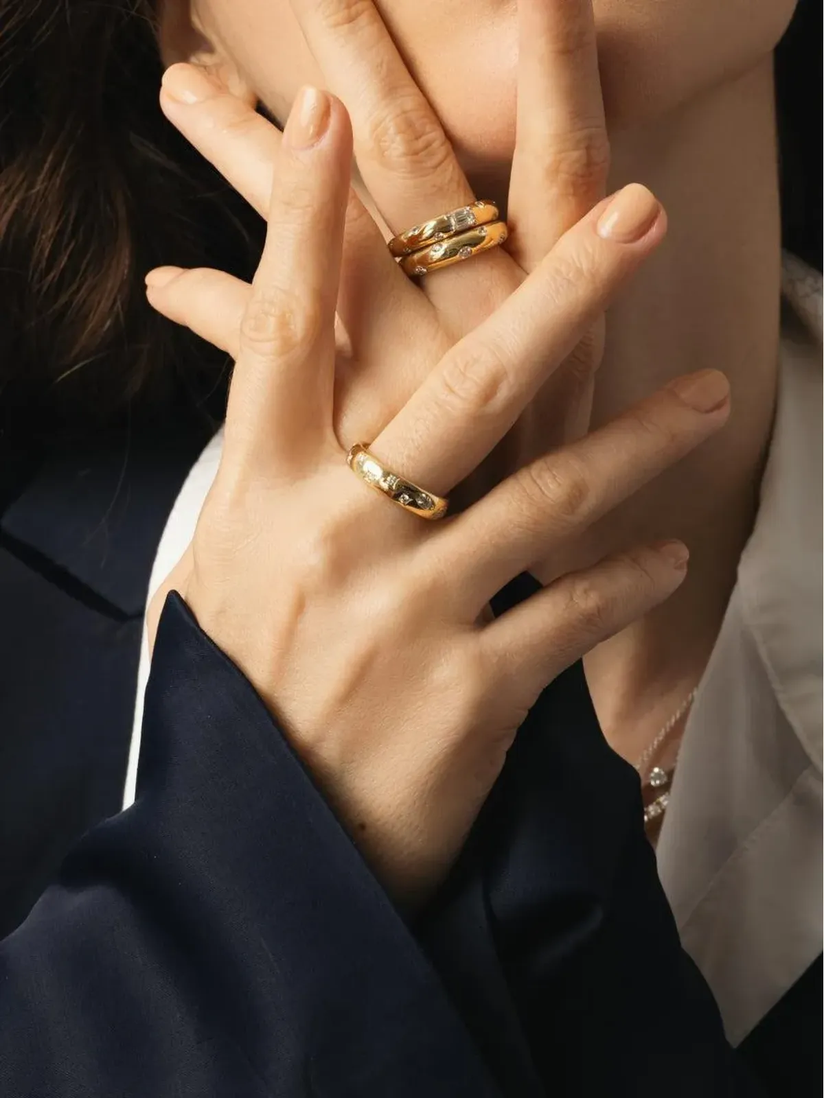 KWIAT 18K イエローゴールド コブルストーン ダイヤモンド リング - 画像3