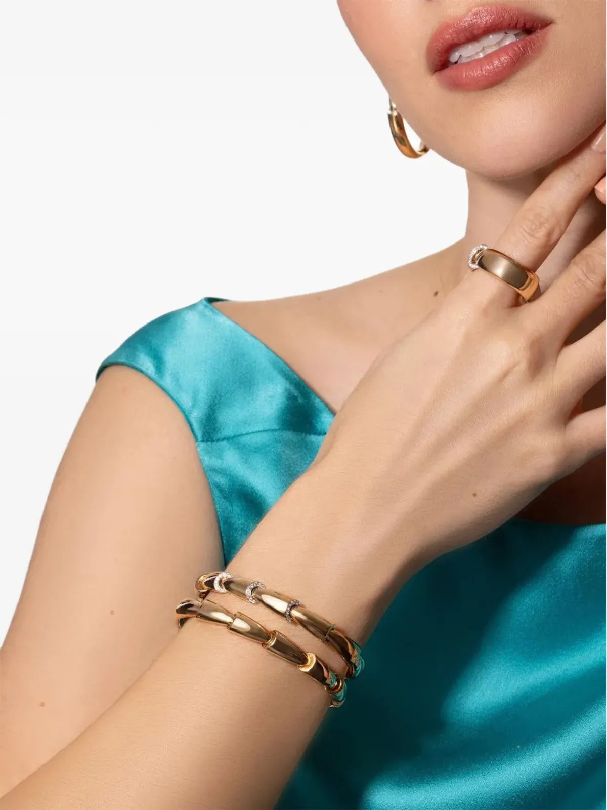 VHERNIER 18Kローズゴールド ミディアム Calla ブレスレット - ピンク - 画像4