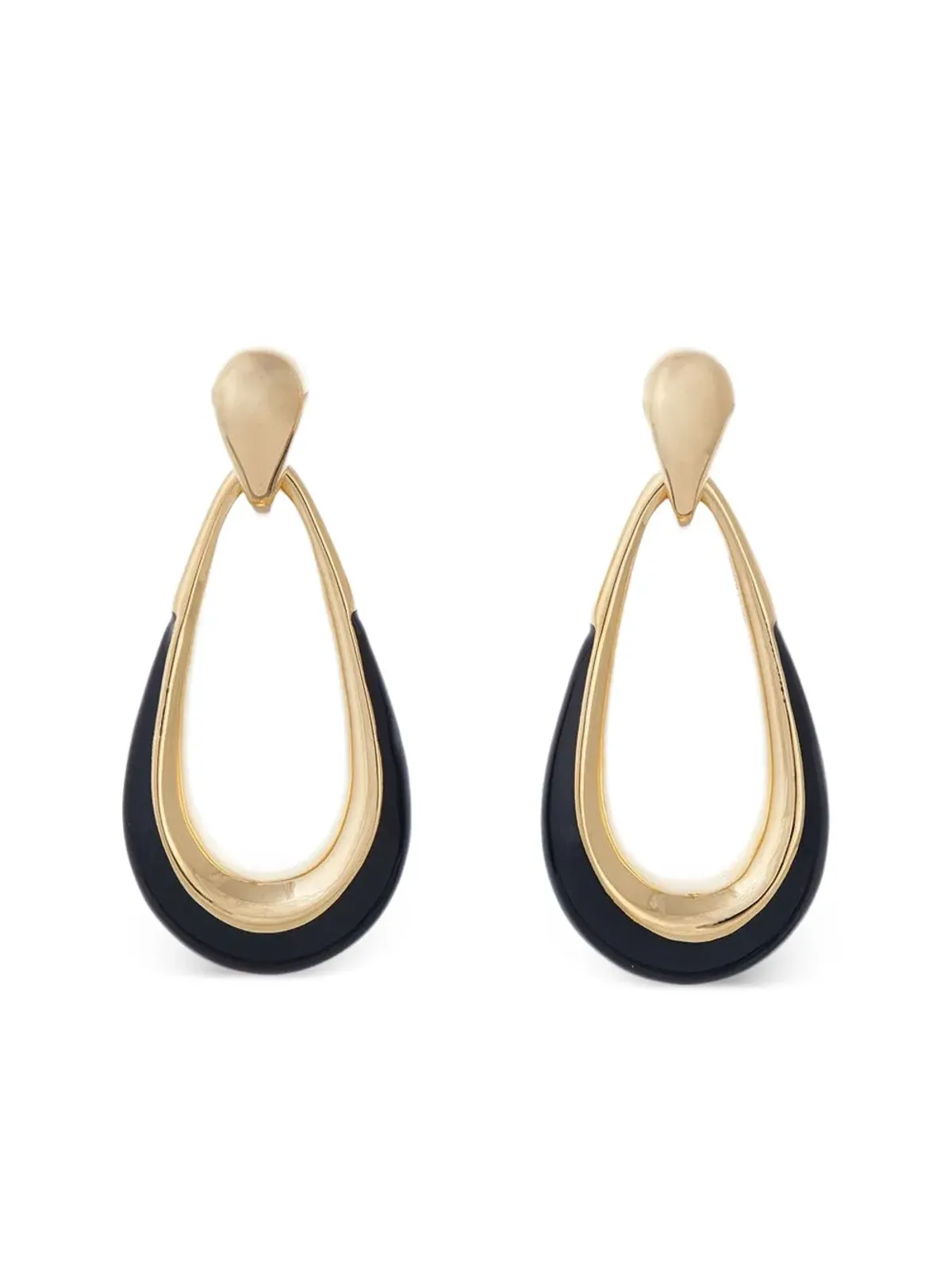 Sidney Garber 18K イエローゴールド エナメル ドロップイヤリング - 画像1