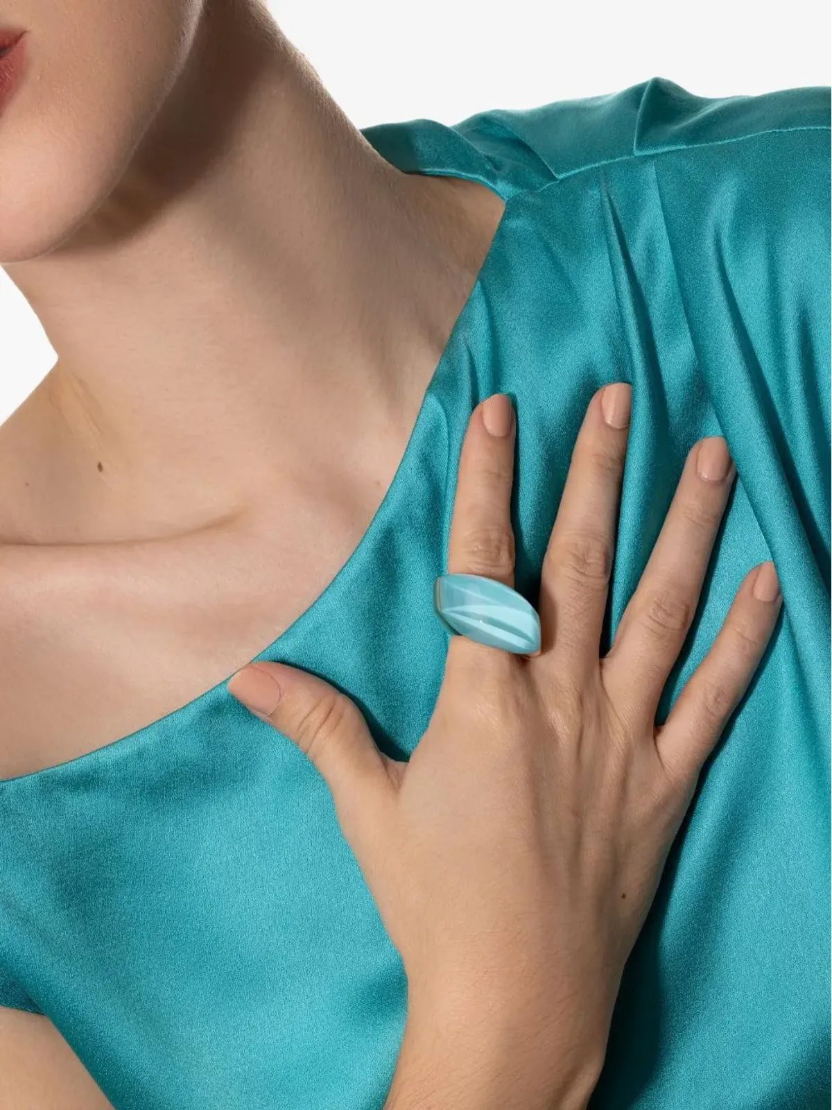 VHERNIER 18K rose gold Aladino turquoise ring - 画像5