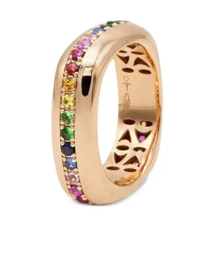FULLORD 18K ローズゴールド ゴーストベルト レインボーサファイア リング - サムネイル1