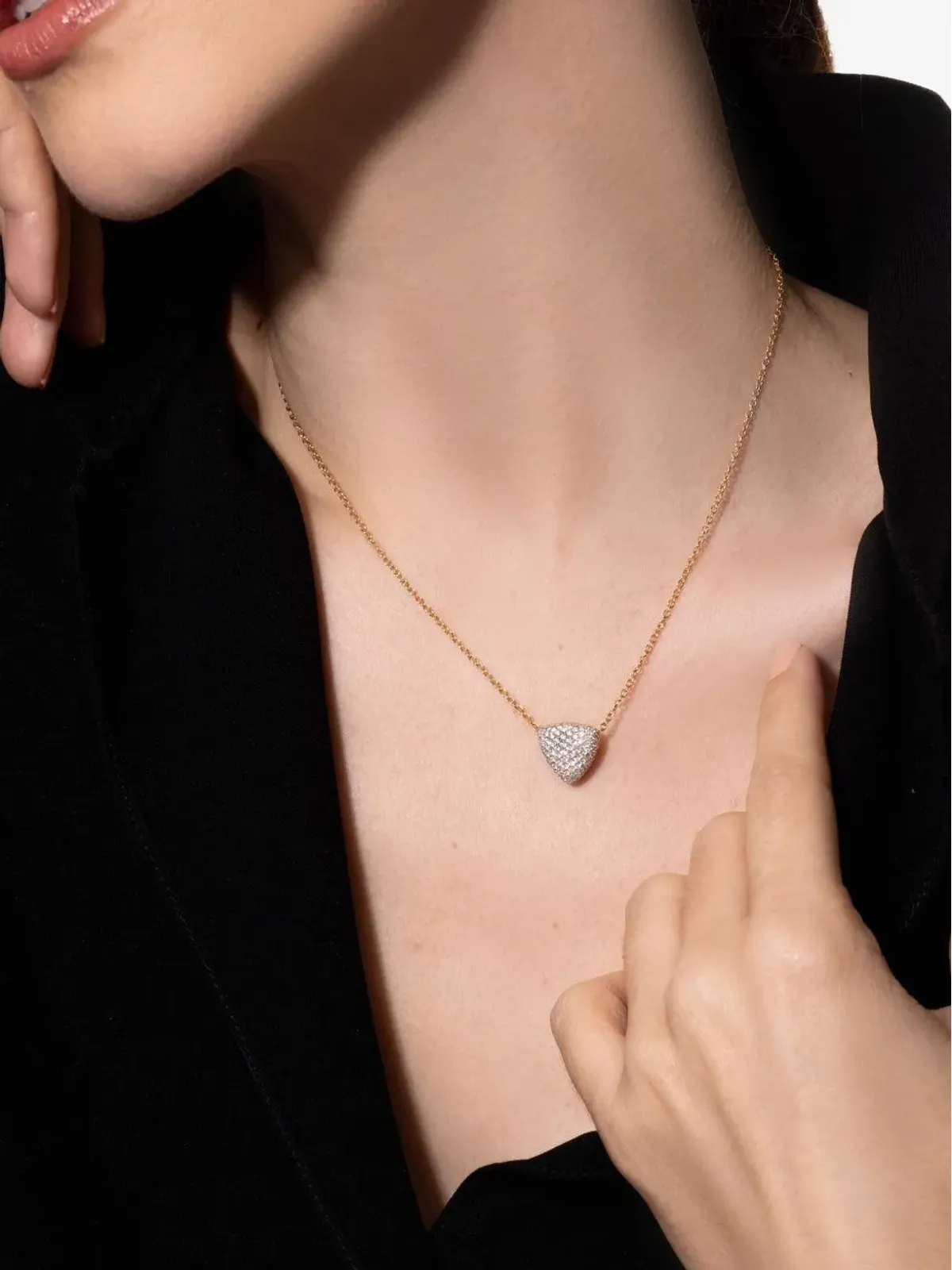 VHERNIER 18K ローズゴールド Freccia ダイヤモンド ネックレス - 画像2