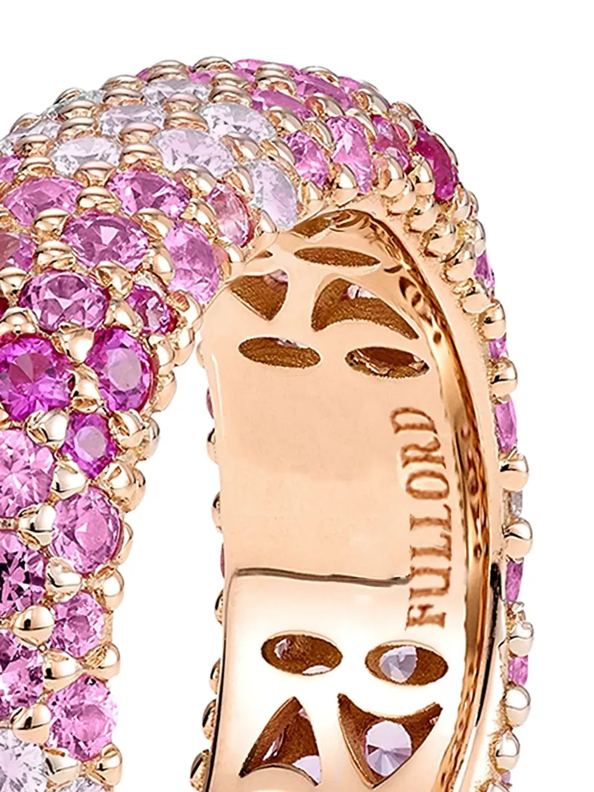 FULLORD 18K rose gold pink sapphire and white diamond ring - 画像2