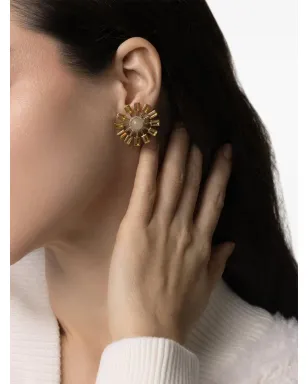 DENISE CASSOU 18K イエローゴールド オパール サンバースト イヤリング - サムネイル2