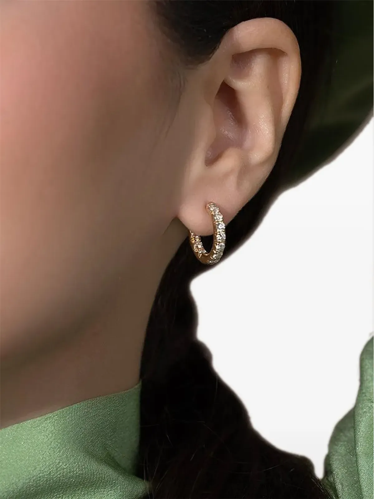 ROBINSON PELHAM 14K イエローゴールド フープダイヤモンドイヤリング - 画像2