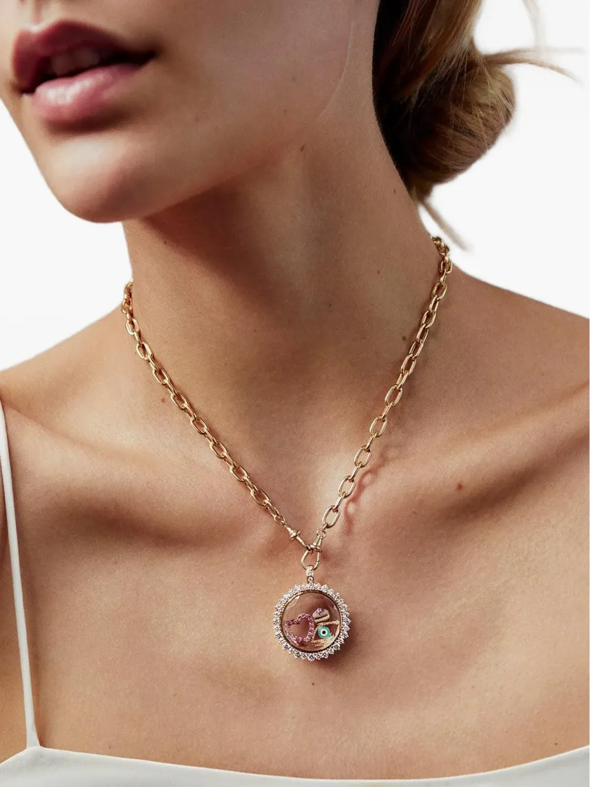 Loquet 18K イエローゴールド イービルアイ ネックレス - 画像2