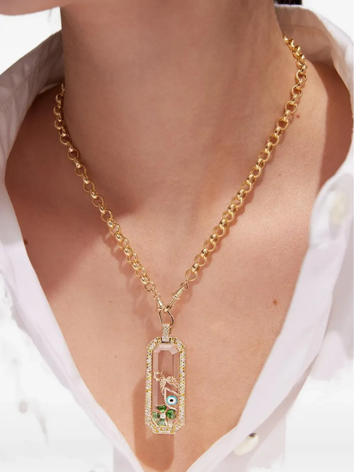 Loquet 18K イエローゴールド イービルアイ ネックレス - 画像4
