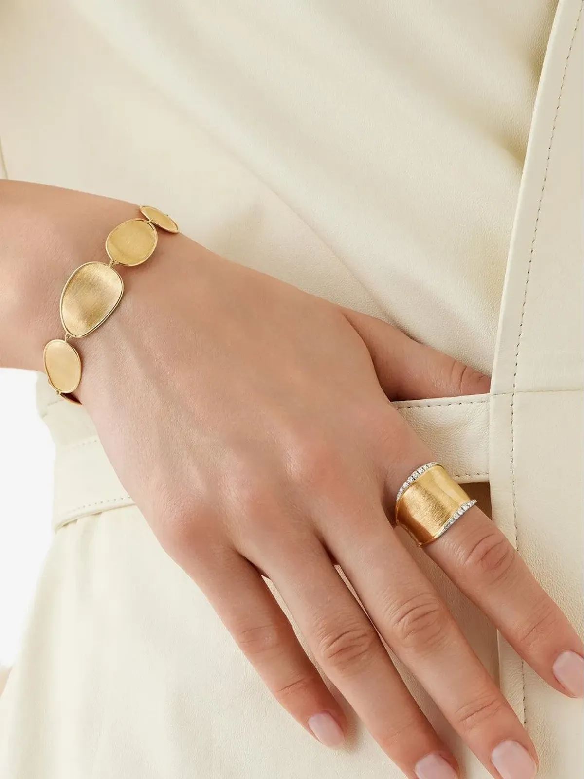 Marco Bicego Lunaria バンドリング（18Kホワイトゴールド/18Kイエローゴールド/ダイヤモンド） - 画像2