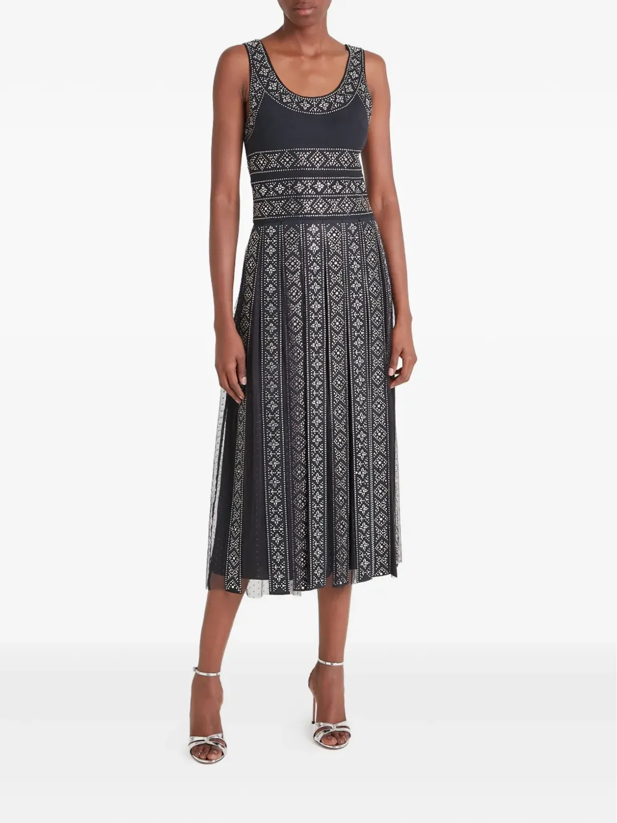 Temperley London エンベリッシュド プリーツ ミディドレス - ブラック - 画像2