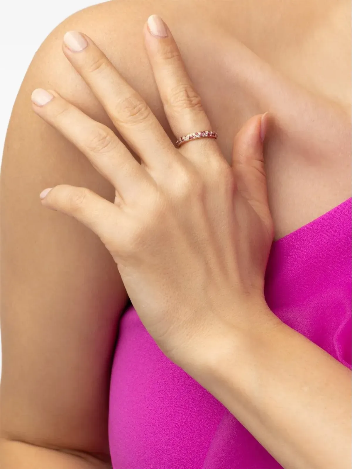 Jared Lehr 18K イエローゴールド ダイヤモンドとピンクサファイアのリング - 画像2