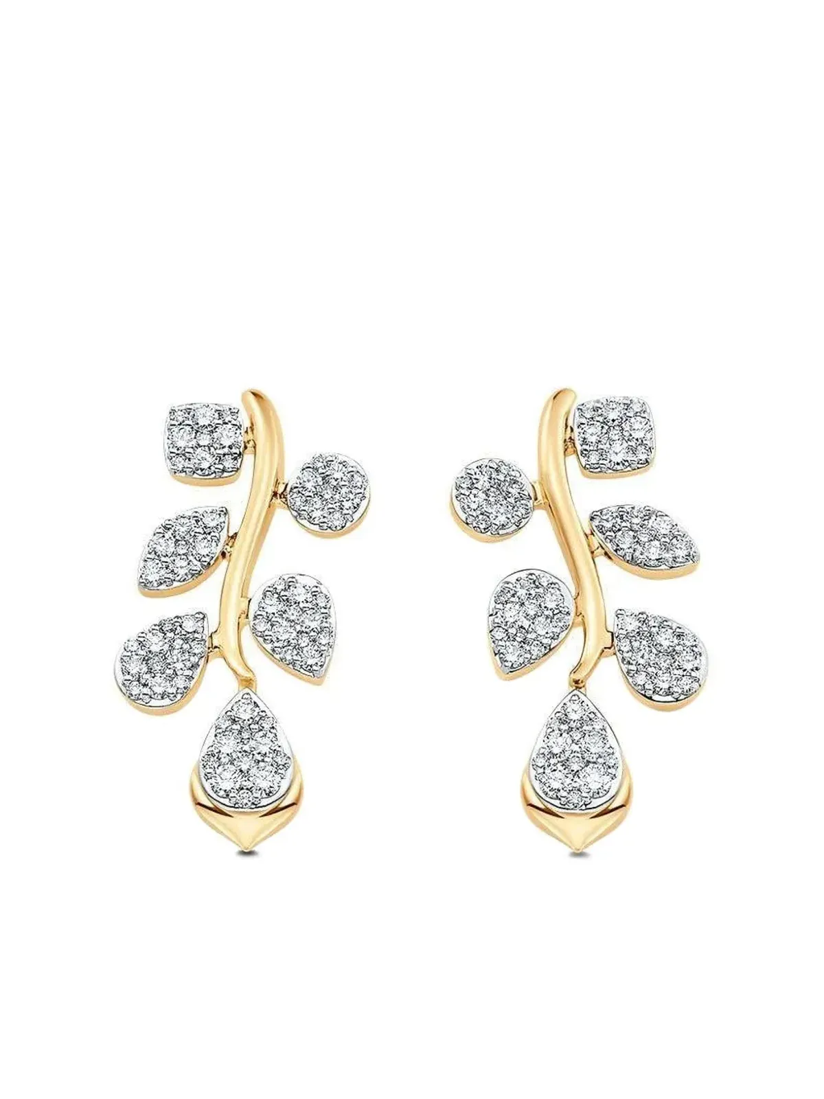 Sara Weinstock 18K Yellow Gold Diamond Cluster Earrings - 画像1