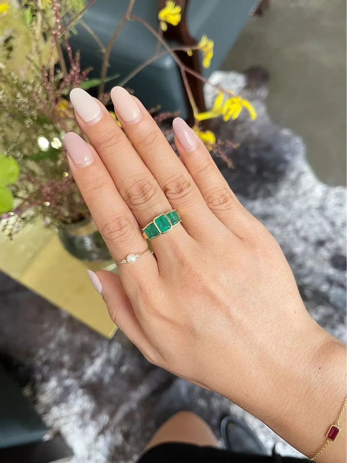 YI Collection 18K イエローゴールド エメラルド リング - 画像2