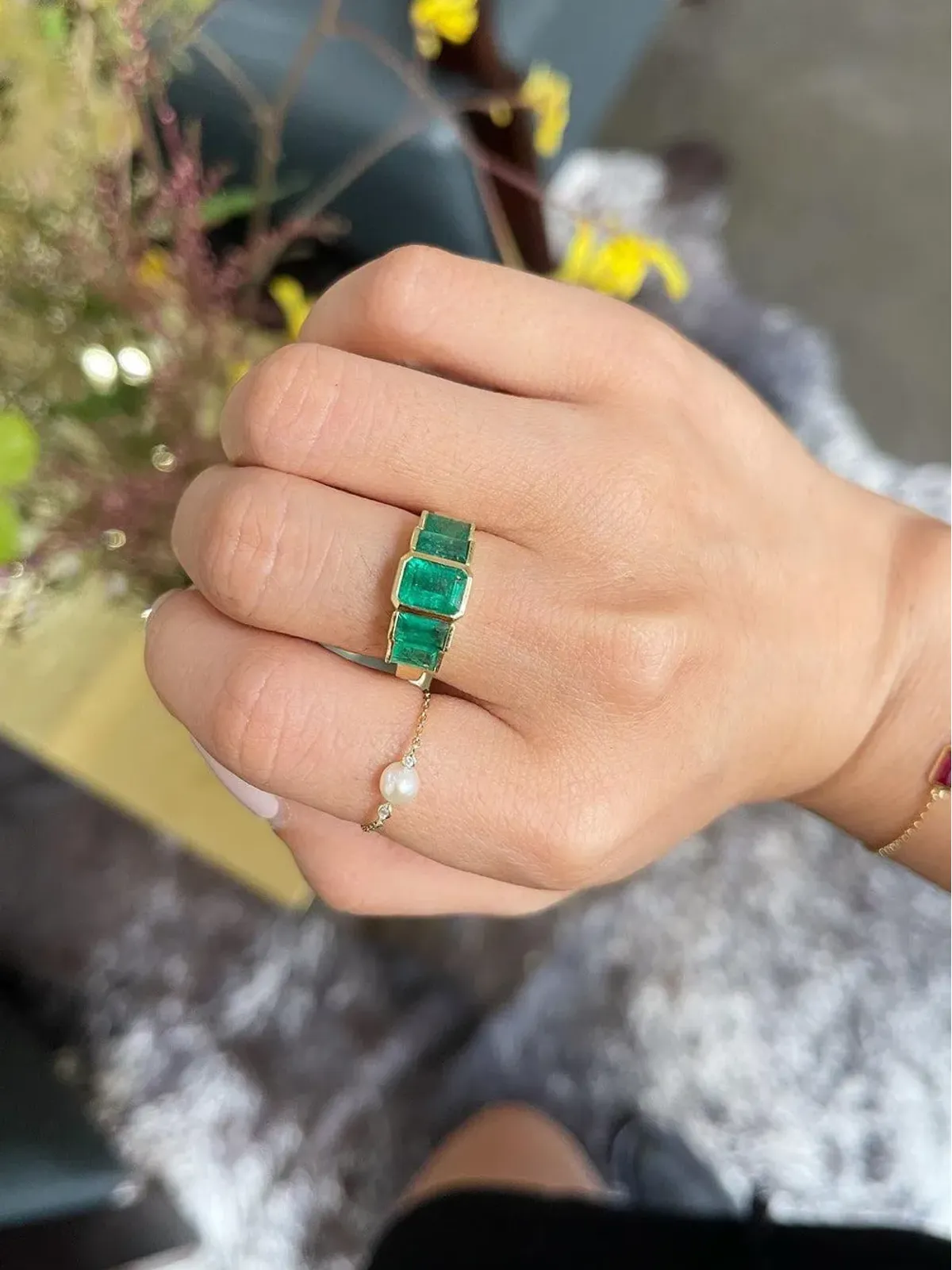 YI Collection 18K イエローゴールド エメラルド リング - 画像3