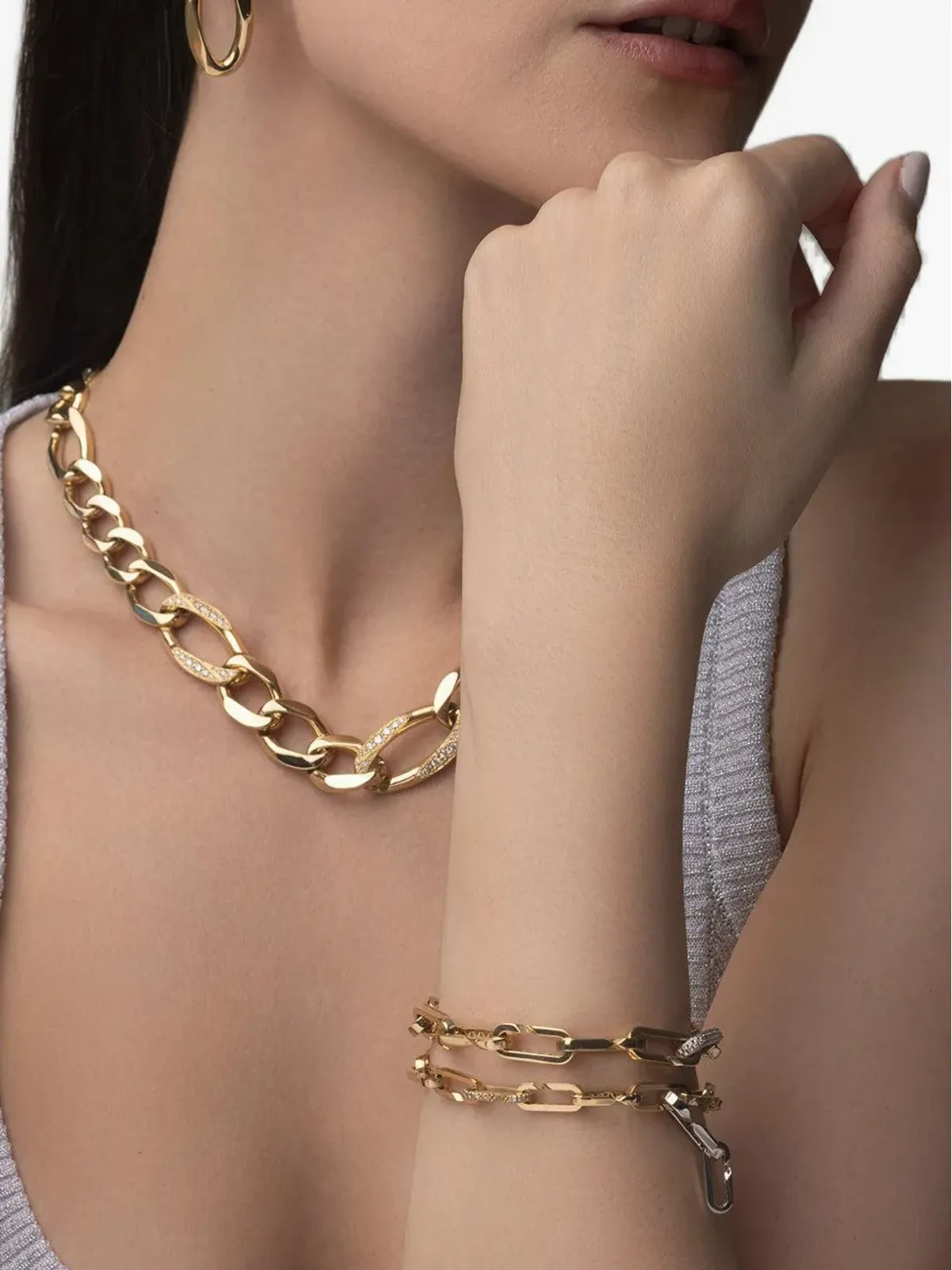 Bizzotto Gioielli 18Kイエローゴールド ブリンク オーバル イヤリング - 画像3