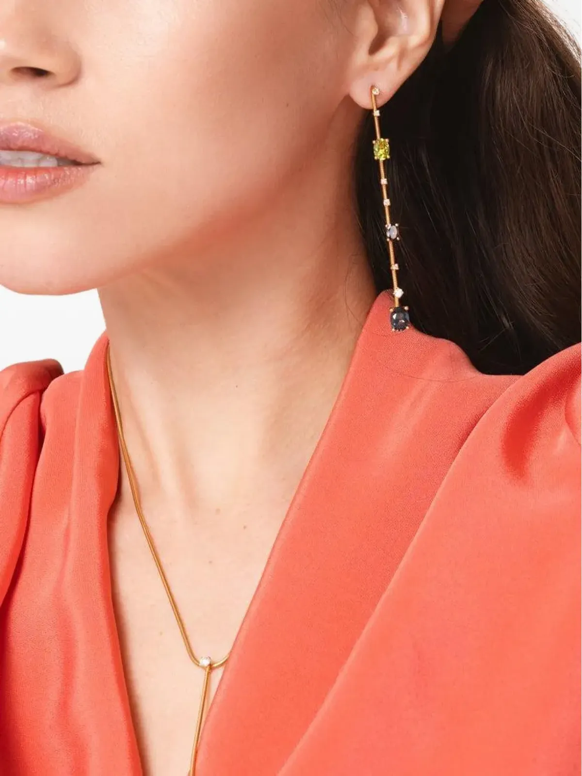Mattia Cielo 18K yellow gold Rugiada Pietre multi-stone earrings - 画像4