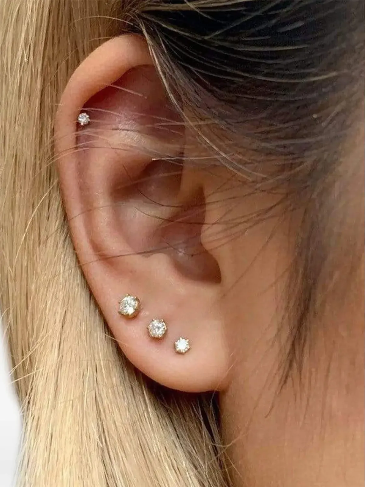 Jade Trau ゴールド ダイヤモンド スタッドピアス - イエロー - 画像2