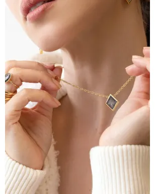 NIMO WITH LOVE 18Kイエローゴールド ベゼルセッティング ダイヤモンド ネックレス - サムネイル2