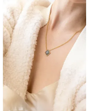 NIMO WITH LOVE 18Kイエローゴールド ベゼルセッティング ダイヤモンド ネックレス - サムネイル3