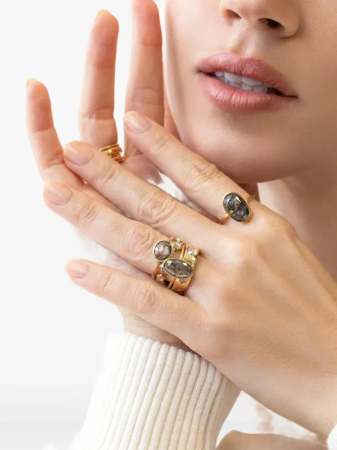 NIMO WITH LOVE NIMO WITH LOVE 18Kイエローゴールド ヘキサゴン ダイヤモンド リングの商品画像