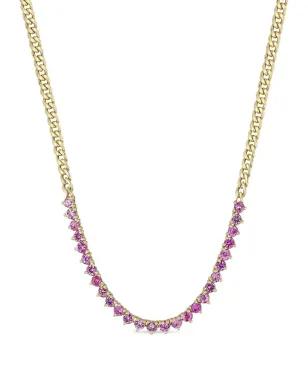 Zoë Chicco 14K イエローゴールド テニスサファイア ネックレス - サムネイル1