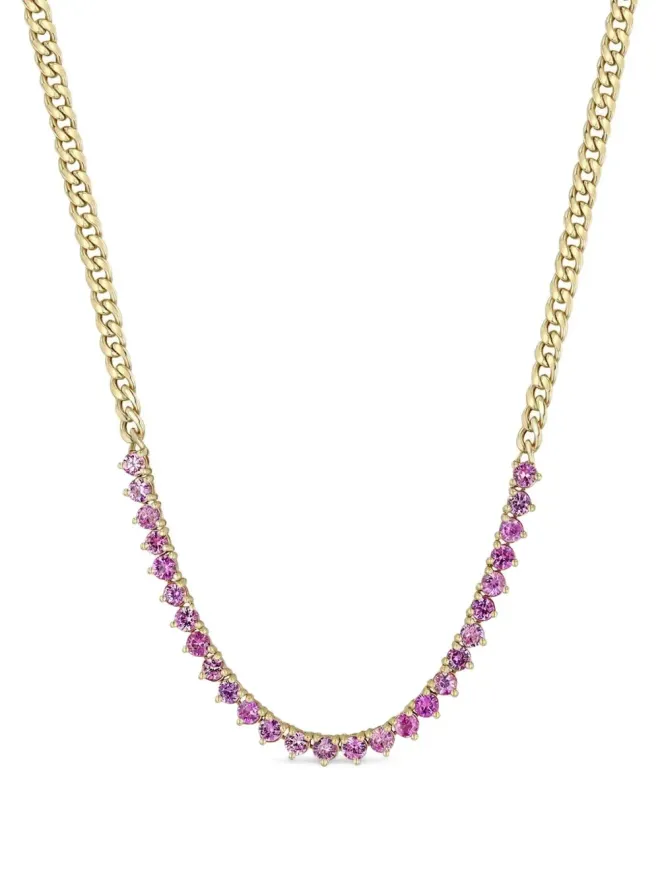 Zoe Chicco Zoë Chicco 14K イエローゴールド テニスサファイア ネックレスの商品画像