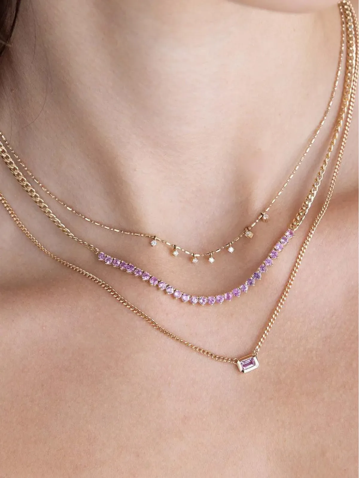 Zoë Chicco 14K イエローゴールド テニスサファイア ネックレス - 画像2