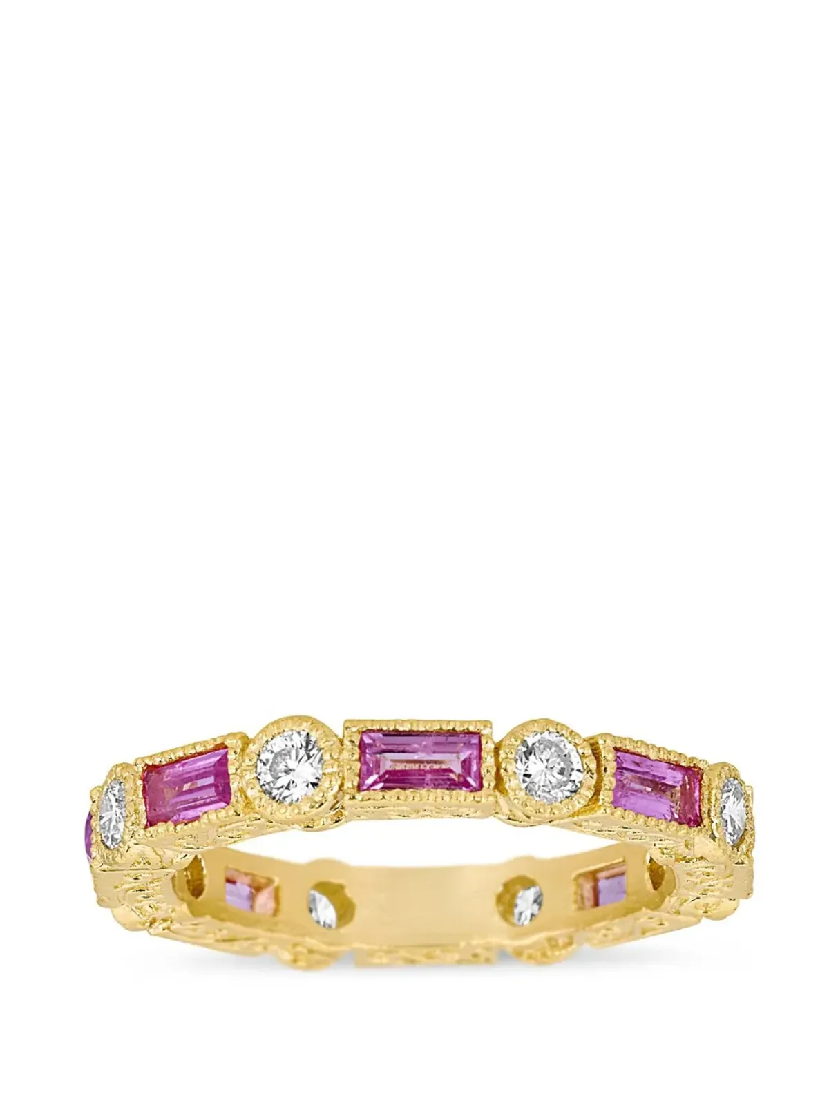 Tanya Farah 18K yellow gold pink sapphire and diamond ring - 画像1
