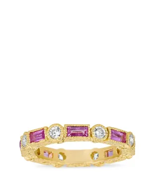 Tanya Farah 18K yellow gold pink sapphire and diamond ring - サムネイル1
